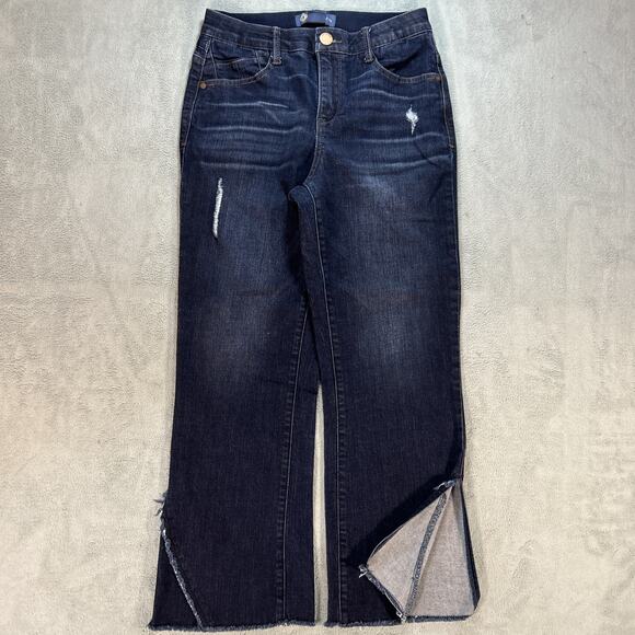Democracy Ab Technology Dojo Jeans Flare Sz 4 p 28x26 Baggy Raw Hems Bootcut - Picture 1 of 13